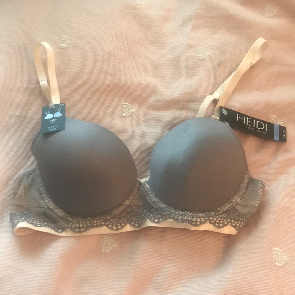 NWT Heidi Klum Subtle Lift Grey Bra